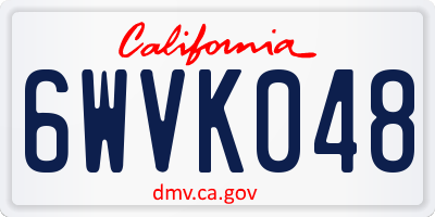 CA license plate 6WVK048
