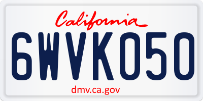 CA license plate 6WVK050