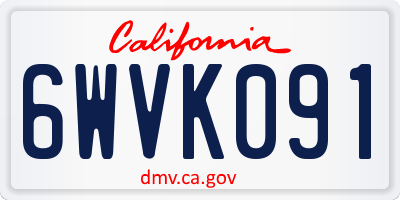 CA license plate 6WVK091