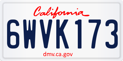 CA license plate 6WVK173