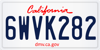 CA license plate 6WVK282