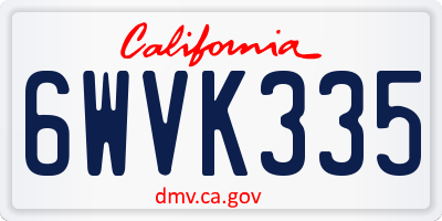 CA license plate 6WVK335