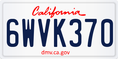 CA license plate 6WVK370