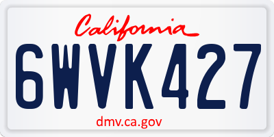 CA license plate 6WVK427