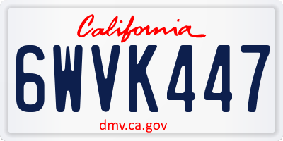 CA license plate 6WVK447