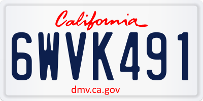 CA license plate 6WVK491
