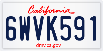 CA license plate 6WVK591