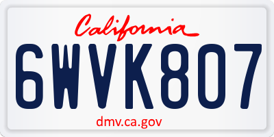 CA license plate 6WVK807