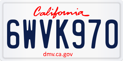 CA license plate 6WVK970