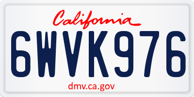 CA license plate 6WVK976