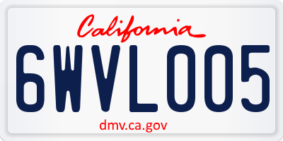 CA license plate 6WVL005