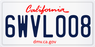 CA license plate 6WVL008