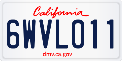 CA license plate 6WVL011