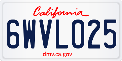 CA license plate 6WVL025