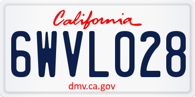 CA license plate 6WVL028