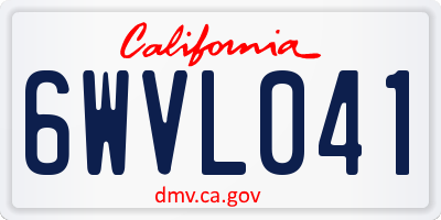 CA license plate 6WVL041