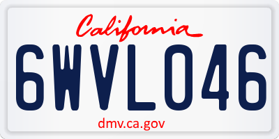 CA license plate 6WVL046