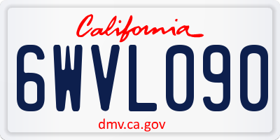 CA license plate 6WVL090