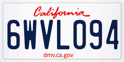 CA license plate 6WVL094