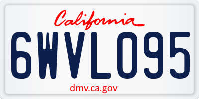 CA license plate 6WVL095