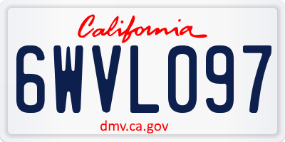 CA license plate 6WVL097