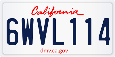 CA license plate 6WVL114