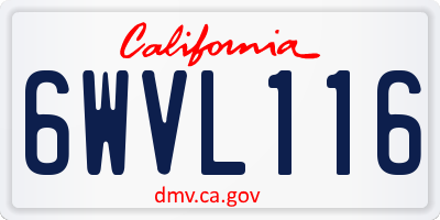 CA license plate 6WVL116