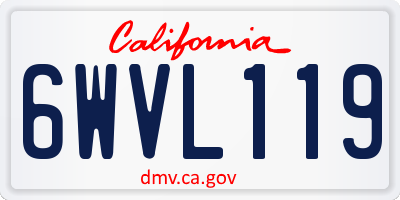 CA license plate 6WVL119