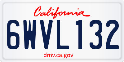 CA license plate 6WVL132