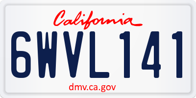 CA license plate 6WVL141