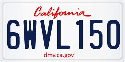 CA license plate 6WVL150