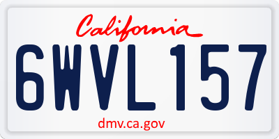 CA license plate 6WVL157