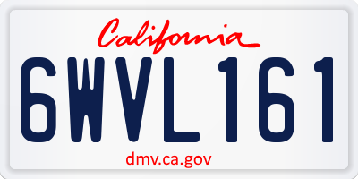 CA license plate 6WVL161