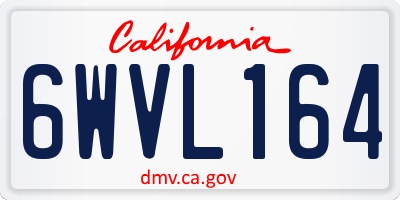 CA license plate 6WVL164