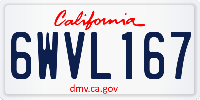 CA license plate 6WVL167