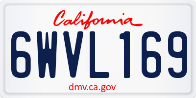 CA license plate 6WVL169