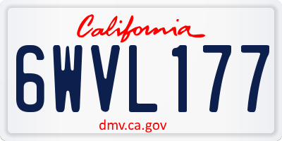 CA license plate 6WVL177