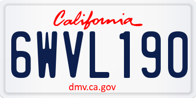 CA license plate 6WVL190