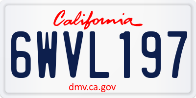 CA license plate 6WVL197