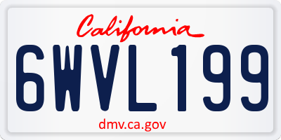 CA license plate 6WVL199