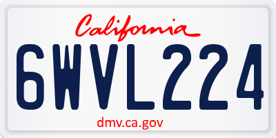 CA license plate 6WVL224