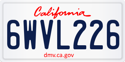 CA license plate 6WVL226