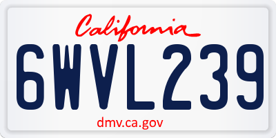 CA license plate 6WVL239