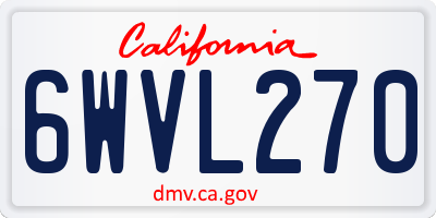 CA license plate 6WVL270