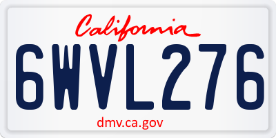 CA license plate 6WVL276