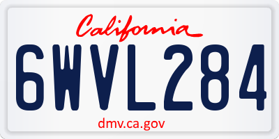 CA license plate 6WVL284