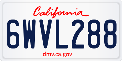 CA license plate 6WVL288