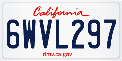 CA license plate 6WVL297