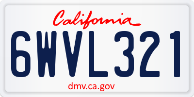 CA license plate 6WVL321