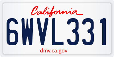 CA license plate 6WVL331